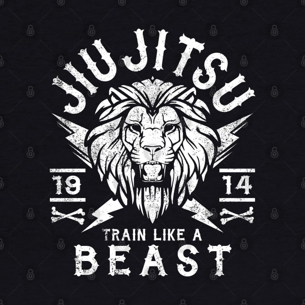 JIU JITSU - TRAIN LIKE A BEAST - LION by Tshirt Samurai